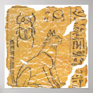 Ancient Egyptian cat and scarab Poster