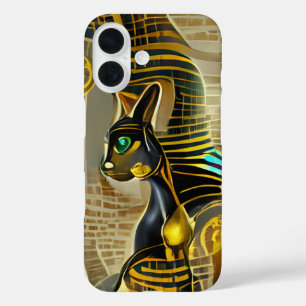 Ancient Egyptian Cat Goddess Bastet AI Art iPhone 16 Case