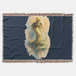 Ancient Egyptian Cobra Golden Uraeus Mythology Throw Blanket