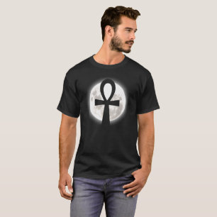 Ancient Egyptian Cross Ankh Full Moon T-Shirt