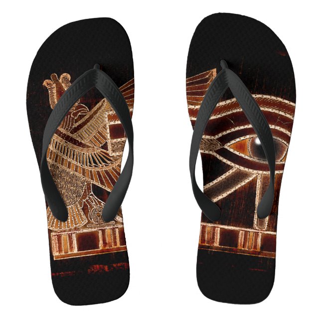 Ancient Egyptian Eye of Horus Flip Flops (Footbed)