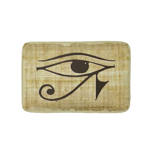 Ancient Egyptian Eye of Horus on Faux Papyrus Bath Mat (Front)