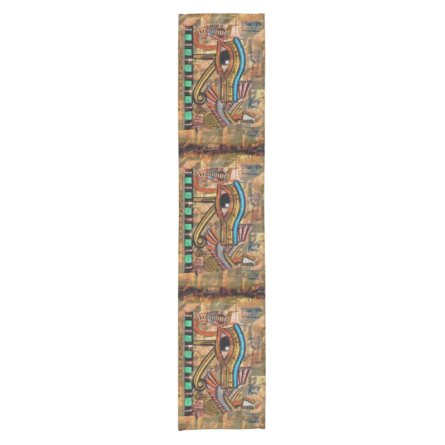 Ancient Egyptian Eye of Horus Wadjet Table-runner Short Table Runner (Front)