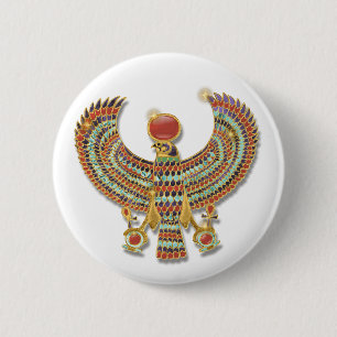 Ancient Egyptian Falcon pectoral 6 Cm Round Badge