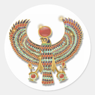 Ancient Egyptian Falcon pectoral Classic Round Sticker