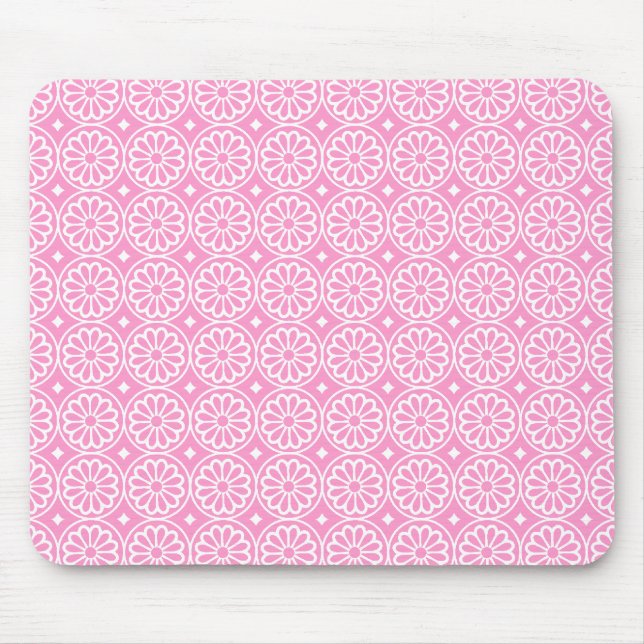 Ancient Egyptian Flowers - Pink Mouse Mat (Front)