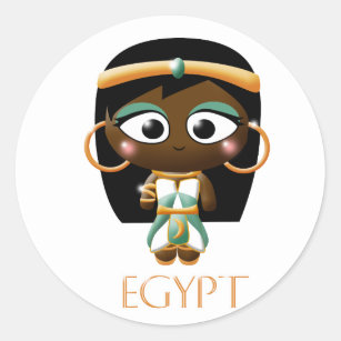 Ancient Egyptian Girl Classic Round Sticker
