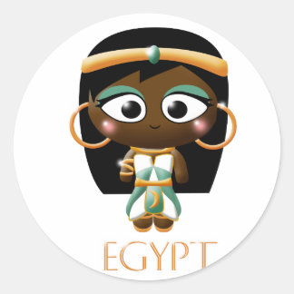 Ancient Egyptian Girl Classic Round Sticker