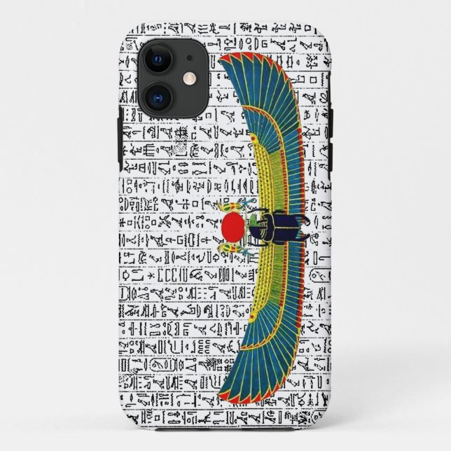 Ancient Egyptian God Scarab Hieroglyphics Design Case-Mate iPhone Case (Back)