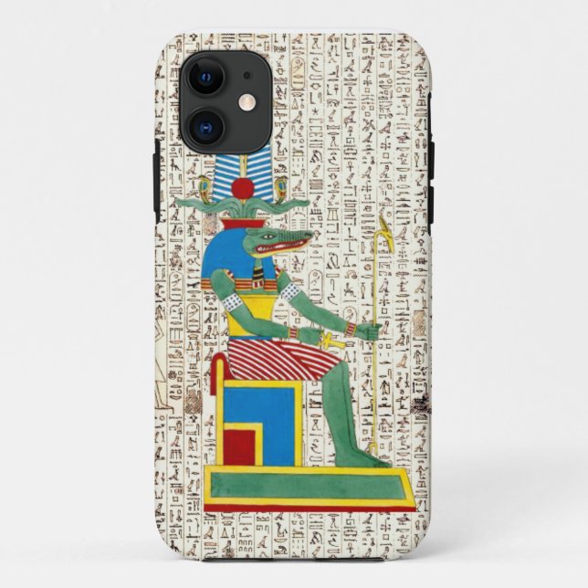 Ancient Egyptian God Sobek Hieroglyphics Design Case-Mate iPhone Case (Back)