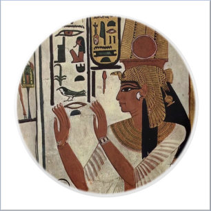 Ancient Egyptian Goddess Queen & Hieroglyphics Ceramic Knob