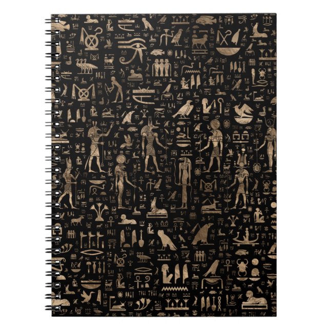 Ancient Egyptian Gods and hieroglyphs Notebook (Front)