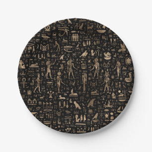 Ancient Egyptian Gods and hieroglyphs Paper Plate