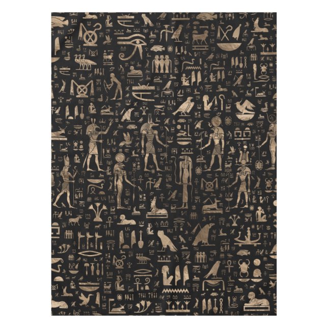 Ancient Egyptian Gods and hieroglyphs Tablecloth (Front)