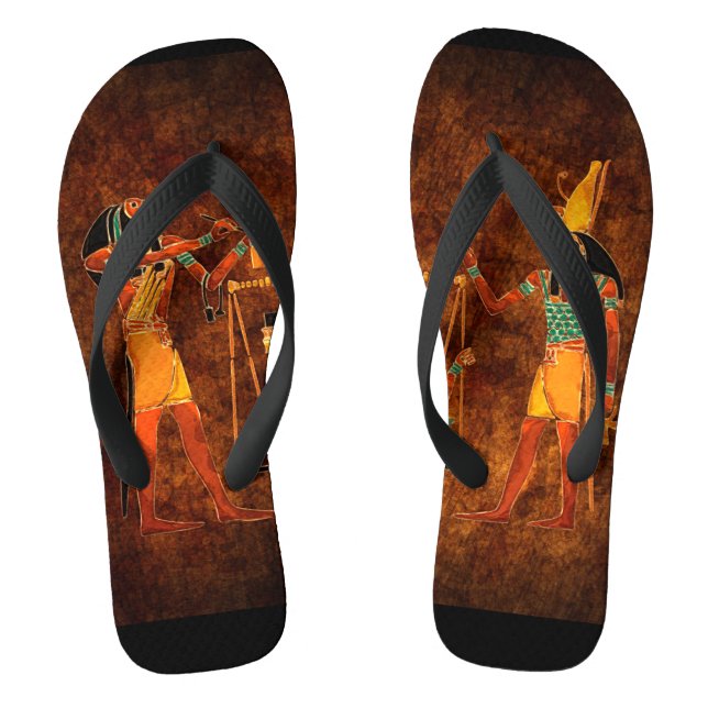 Ancient Egyptian Gods Flip Flops (Footbed)