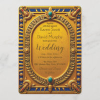 Ancient Egyptian Gold Wedding Invitation