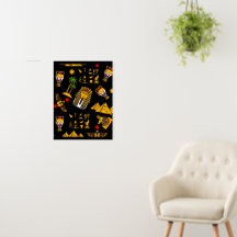 Ancient Egyptian Hieroglyphic Pattern Background