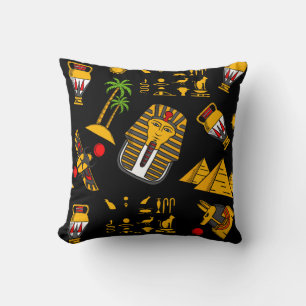 Ancient  Egyptian Hieroglyphic Pattern Background Cushion