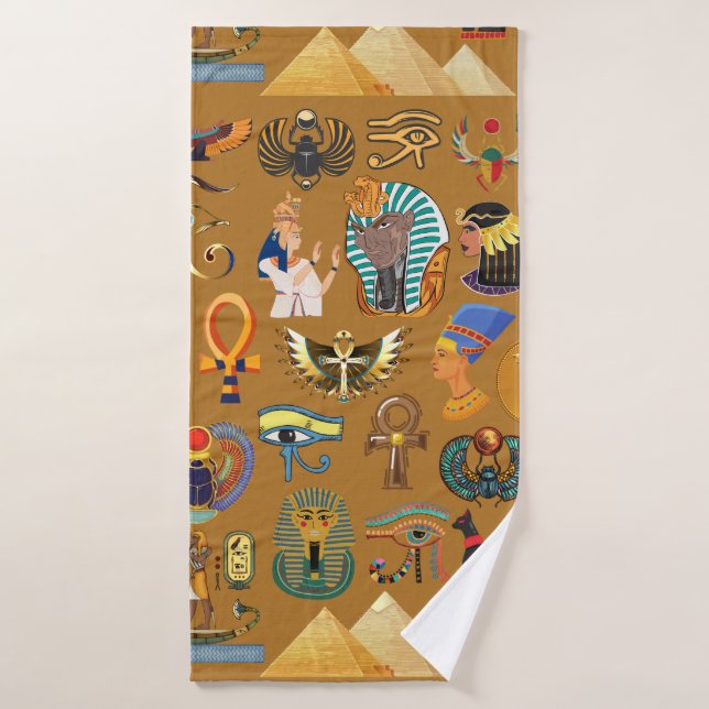 Ancient Egyptian Hieroglyphic -Pattern Hieroglyphi Bath Towel (Bath Towel)