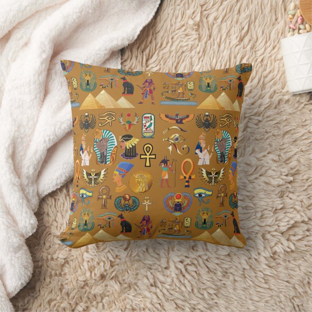 Ancient Egyptian Hieroglyphic -Pattern Hieroglyphi Cushion (Blanket)