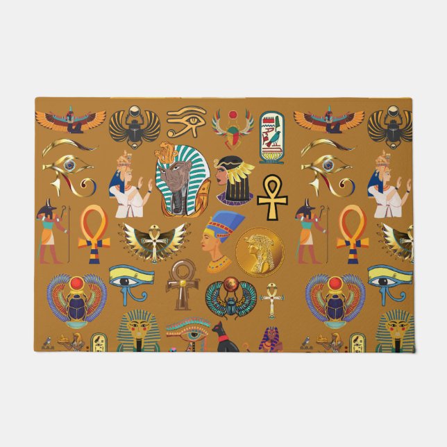 Ancient Egyptian Hieroglyphic -Pattern Hieroglyphi Doormat (Front)