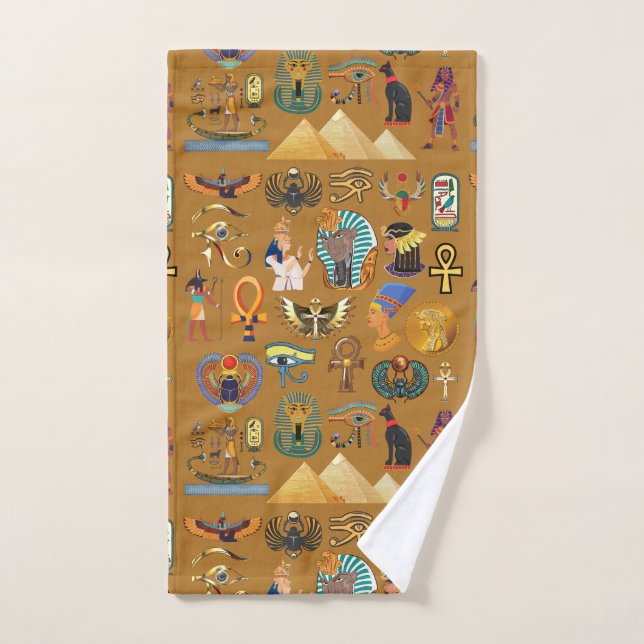 Ancient Egyptian Hieroglyphic -Pattern Hieroglyphi Hand Towel (Hand Towel)
