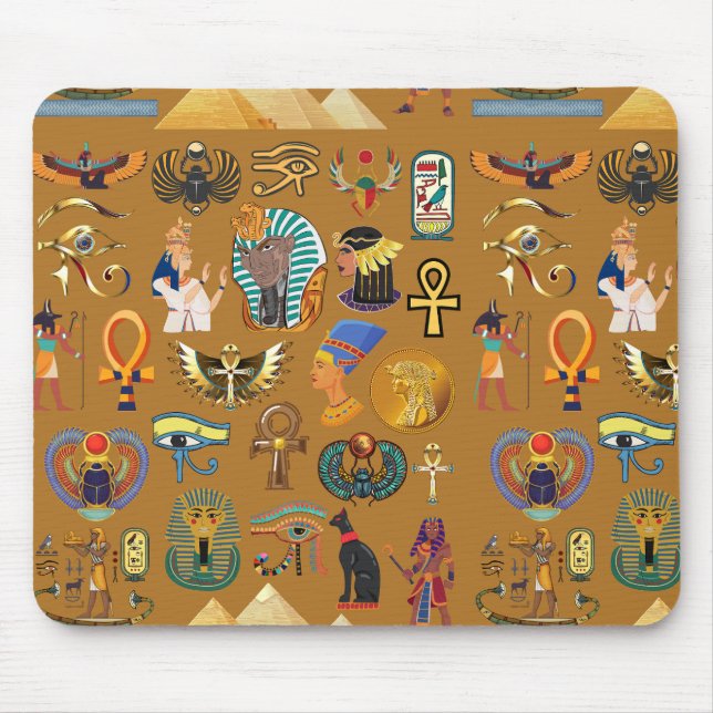Ancient Egyptian Hieroglyphic -Pattern Hieroglyphi Mouse Mat (Front)