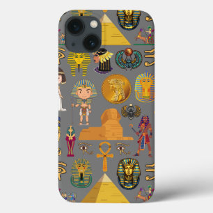 Ancient Egyptian Hieroglyphic -Pattern Pharaoh  iPhone 13 Case