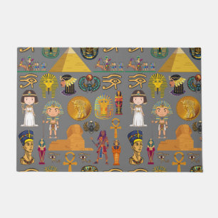 Ancient Egyptian Hieroglyphic -Pattern Pharaoh  Doormat