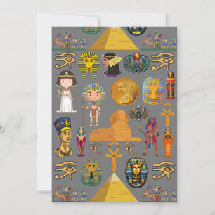 Ancient Egyptian Hieroglyphic -Pattern Pharaoh Holiday Card