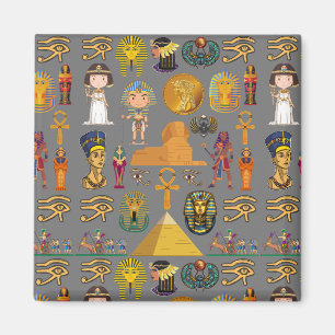 Ancient Egyptian Hieroglyphic -Pattern Pharaoh  Magnet