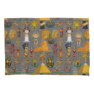 Ancient Egyptian Hieroglyphic -Pattern Pharaoh Pillowcase