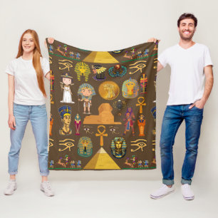Ancient Egyptian Hieroglyphic -Pattern Symbol Fleece Blanket