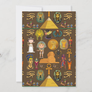 Ancient Egyptian Hieroglyphic -Pattern Symbol Holiday Card