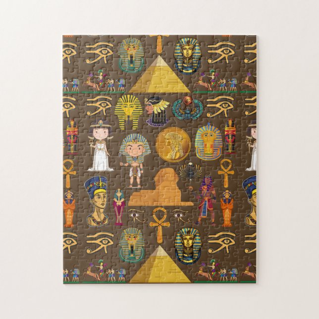 Ancient Egyptian Hieroglyphic -Pattern Symbol  Jigsaw Puzzle (Vertical)