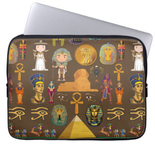 Ancient Egyptian Hieroglyphic -Pattern Symbol  Laptop Sleeve