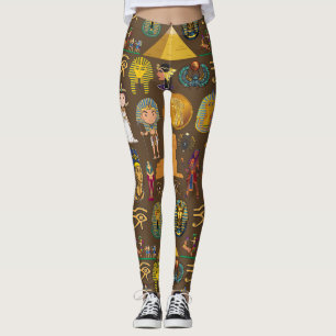Ancient Egyptian Hieroglyphic -Pattern Symbol  Leggings