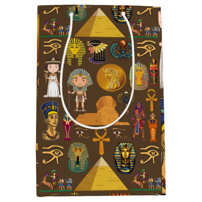 Ancient Egyptian Hieroglyphic -Pattern Symbol  Medium Gift Bag (Front)
