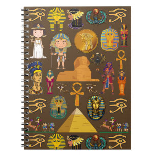 Ancient Egyptian Hieroglyphic -Pattern Symbol Notebook