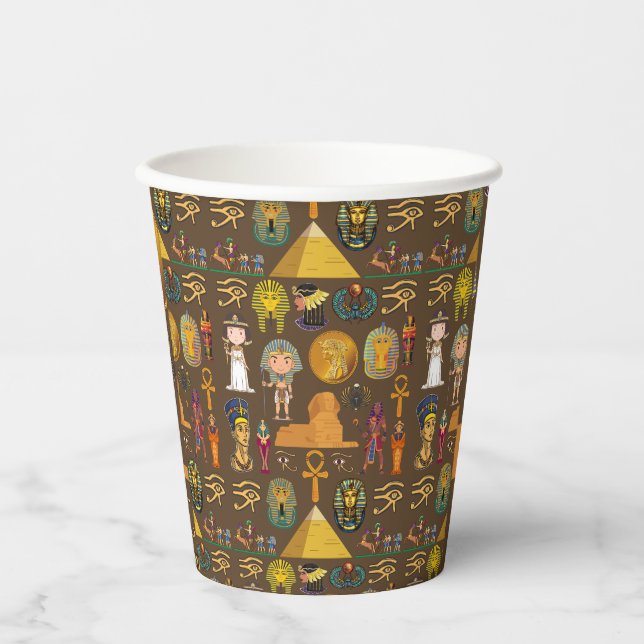 Ancient Egyptian Hieroglyphic -Pattern Symbol  Paper Cups (Front)
