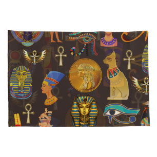Ancient Egyptian Hieroglyphic Pattern Symbol Pillowcase
