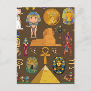 Ancient Egyptian Hieroglyphic -Pattern Symbol Postcard