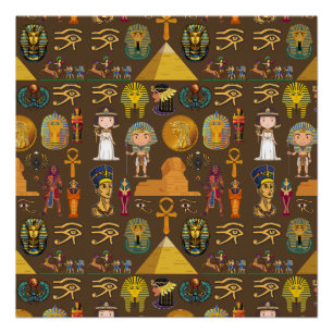 Ancient Egyptian Hieroglyphic -Pattern Symbol Poster
