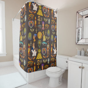 Ancient Egyptian Hieroglyphic Pattern Symbol      Shower Curtain