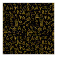 Ancient Egyptian Hieroglyphic Symbol Pattern 