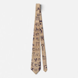 Ancient Egyptian Hieroglyphics Art on Parchment Tie