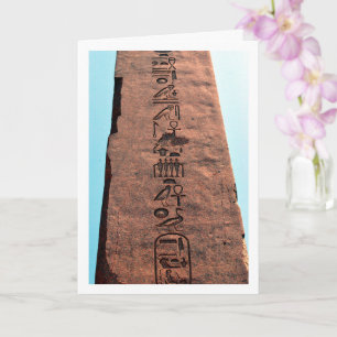 Ancient Egyptian Hieroglyphics Obelisk, Luxor Card