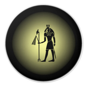 Ancient Egyptian ~ Hieroglyphics ~ On Gold & Black Ceramic Knob