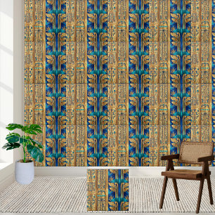 Egyptian Hieroglyphs Ceramic Tile - 4x4 Inches, High Gloss, For Backsplash Or Decoration