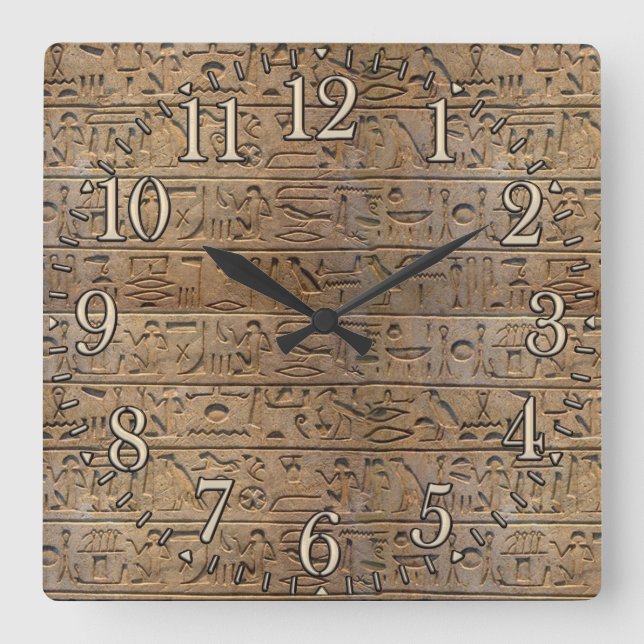 Ancient Egyptian Hieroglyphs Designer Clock (Front)